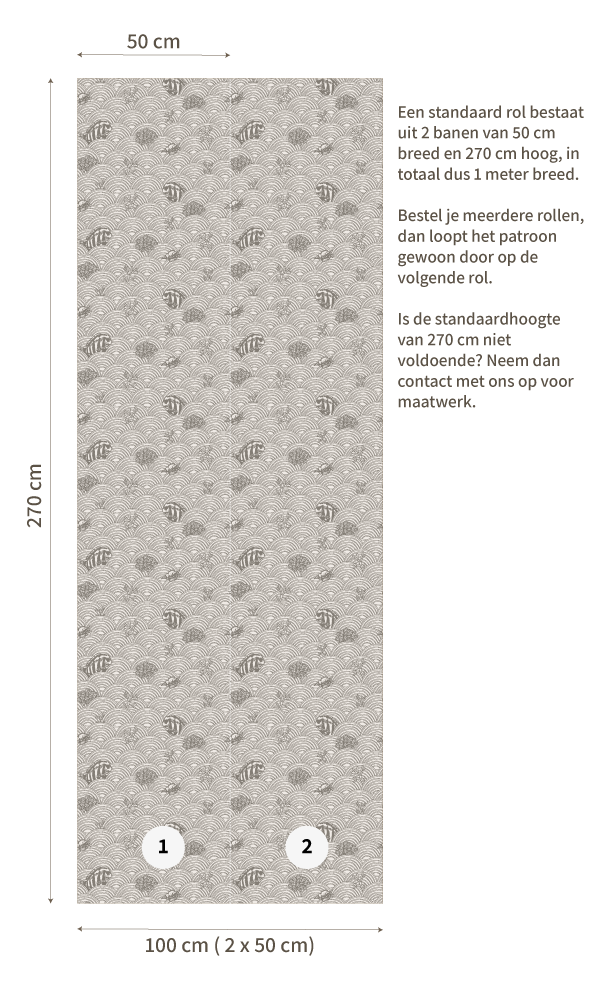 Behang Fishy waves - grijs