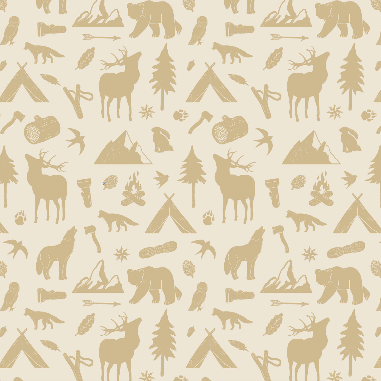 Behangstaal Wild forest - oker