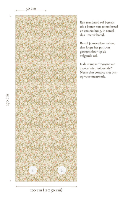 Behang Blossom Vines - Ochre