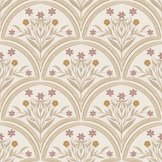 Behang Flora Arches - Sand