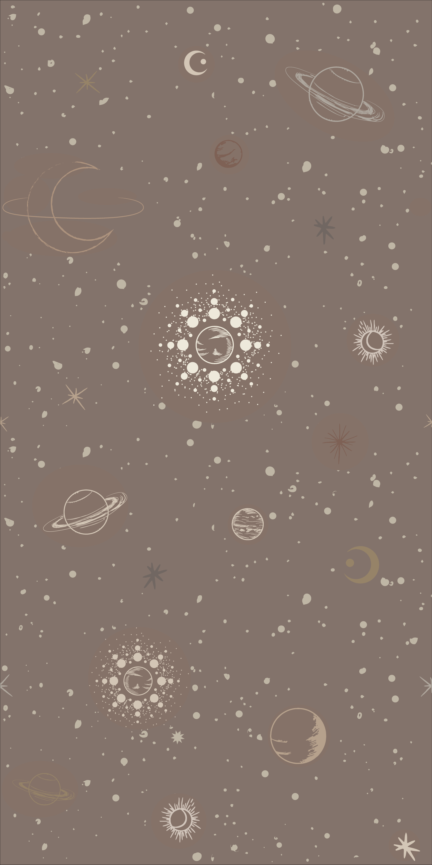Ruimtebehang Space stars - warm bruin