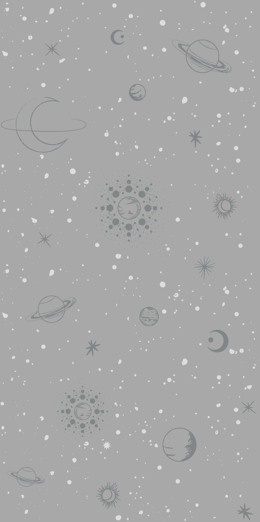 Behangstaal Space stars - grijs